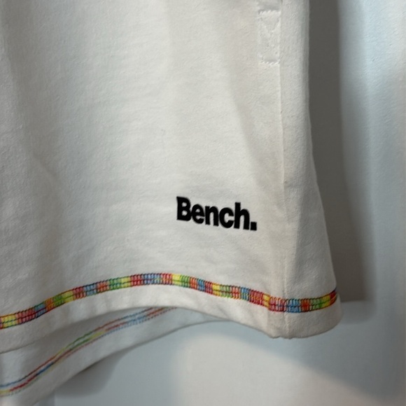 Bench Women's White Athletic Shorts with Rainbow Trim - Large - Picture 2 of 3